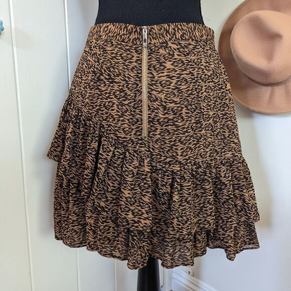 Ted Baker Animal Tiger Print Ruffle Skirt 6 Boho Glam Rock Whimsigoth Rebel Punk - Picture 8 of 15